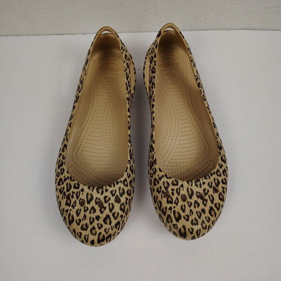 Crocs Animal Print Slip On Rubber Flats Womens 9 - Picture 2 of 9